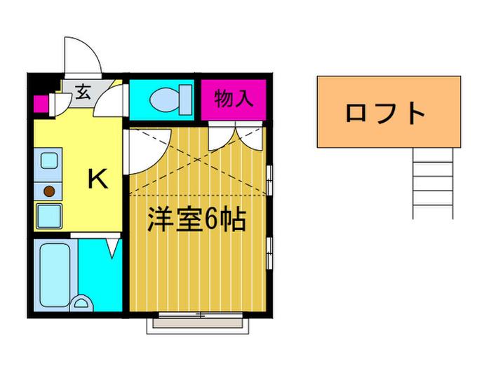 F・グレース住道(1K/2階)の間取り写真