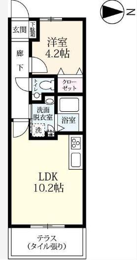 ロワイヤルV(1LDK/1階)の間取り写真