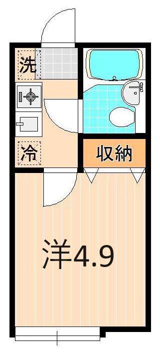 プラム梅島B(1K/1階)の間取り写真