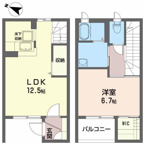オーブB(1LDK/1階)の間取り写真