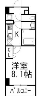 ガーデンブルグ(1K/8階)の間取り写真