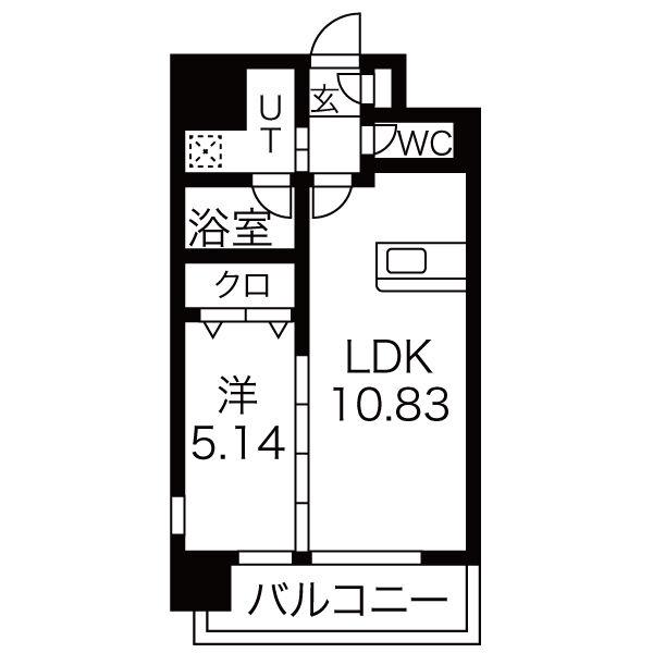 セントフィールド榴ヶ岡アネックス(1LDK/4階)の間取り写真