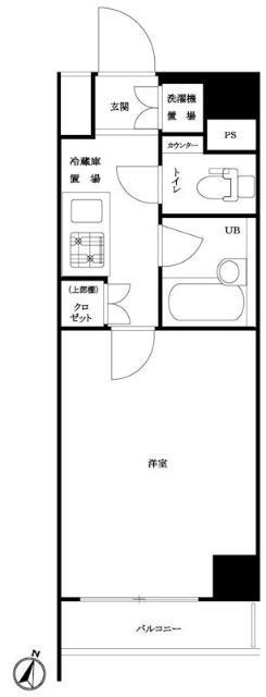 ルーブル大森山王弐番館(1K/7階)の間取り写真