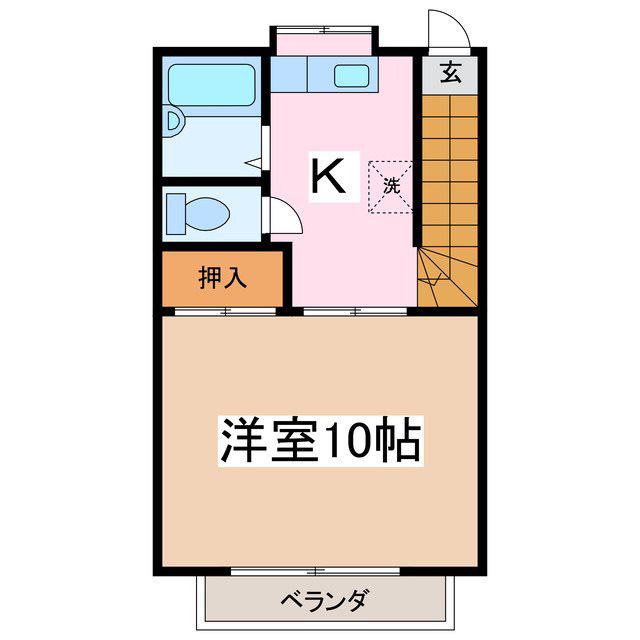 アピア・マツシマ(1K/2階)の間取り写真