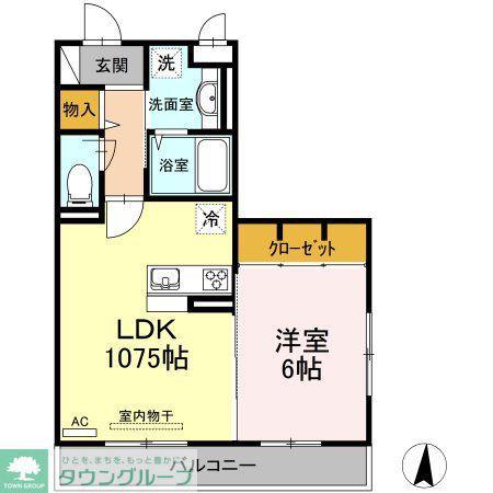 ベルウッド(1LDK/3階)の間取り写真