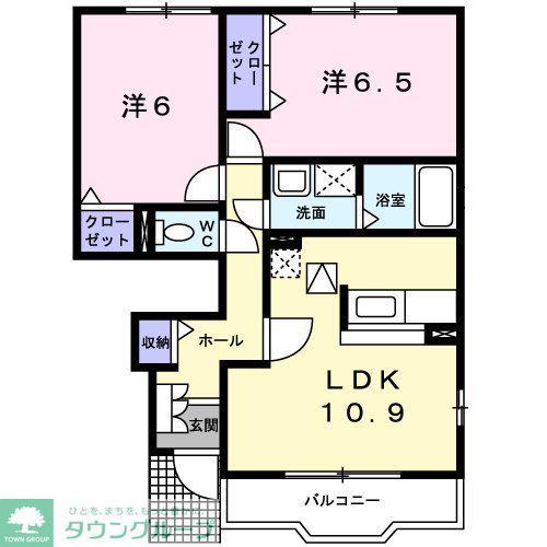 シャルムメゾンI(2LDK/1階)の間取り写真