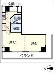 アーバンフラッツ新栄(2K/5階)の間取り写真