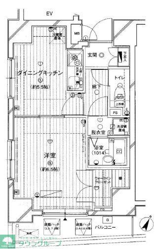 メインステージ川崎VIIアイディアル(1DK/6階)の間取り写真