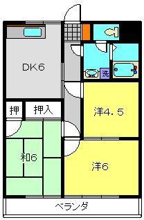 杉本第2ビル(3DK/3階)の間取り写真
