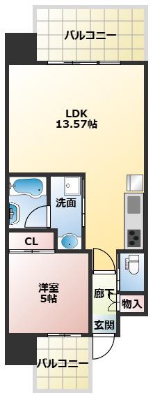 プレジオ御幣島ASIAN(1LDK/10階)の間取り写真
