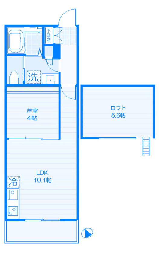 FENICE HAKURAKU(1LDK/2階)の間取り写真