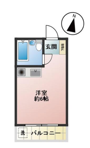 エステート田園(ワンルーム/2階)の間取り写真