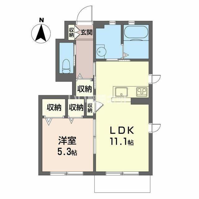 ライブラ(1LDK/1階)の間取り写真