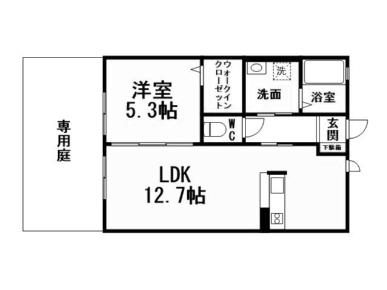 リアンサンク A棟(1LDK/1階)の間取り写真
