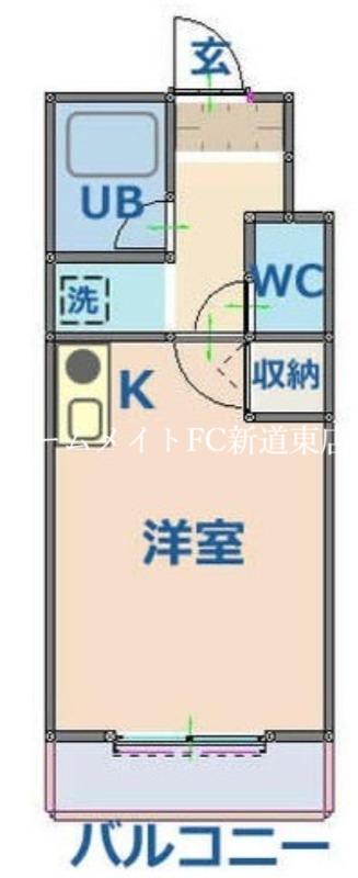 ハーモパレス札幌(ワンルーム/2階)の間取り写真