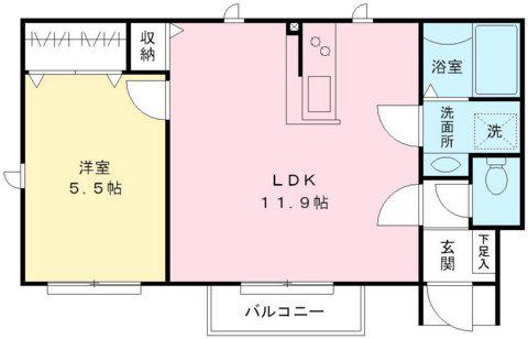 サンシティコート B棟(1LDK/1階)の間取り写真