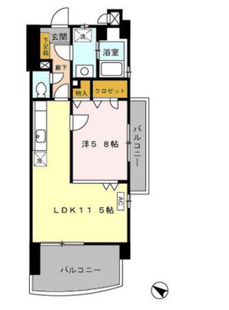 フォルスト平尾(1LDK/7階)の間取り写真