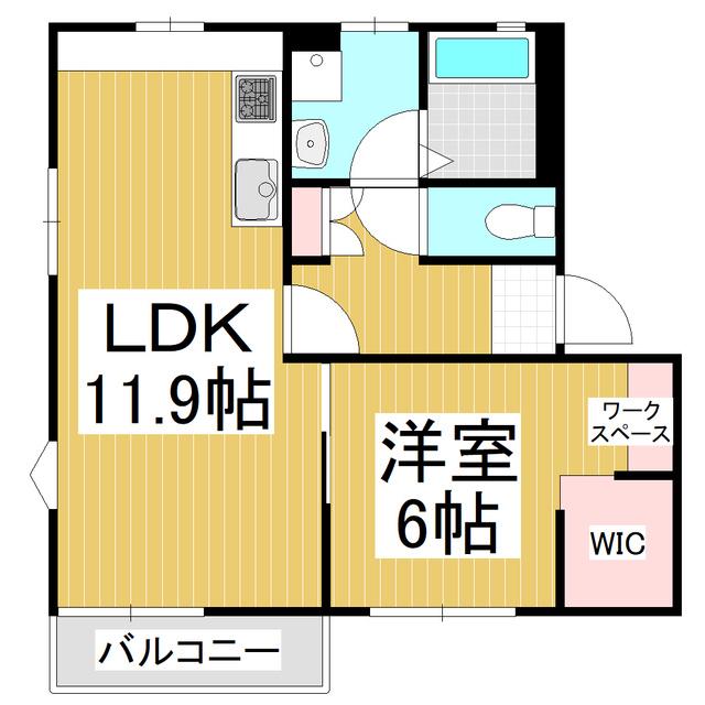 フレグランス・リッチ E(1LDK/2階)の間取り写真