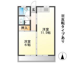トキワハイツ(2DK/2階)の間取り写真
