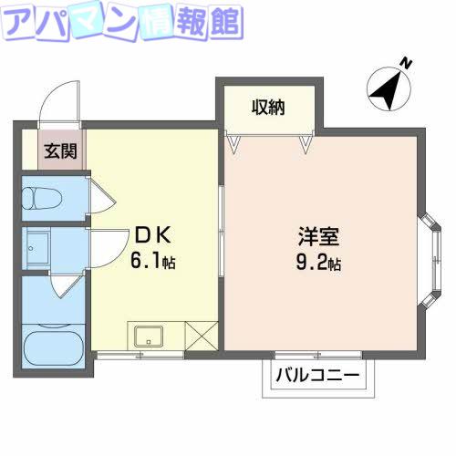 メゾンドサンライズII(1DK/2階)の間取り写真