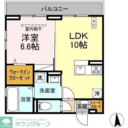 プランドール(1LDK/2階)の間取り写真