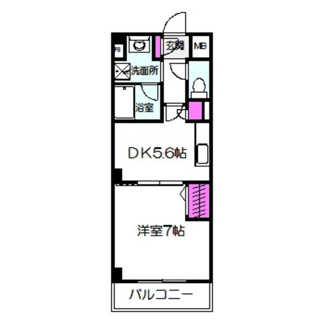 モルゲン北花田(1DK/1階)の間取り写真