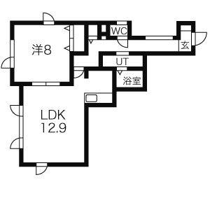 パシャ6・14(1LDK/1階)の間取り写真