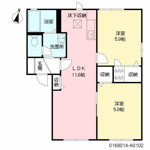 メゾンドヤマシタ(2LDK/1階)の間取り写真