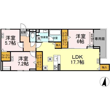 CENTURY GROVE 守山(3LDK/1階)の間取り写真