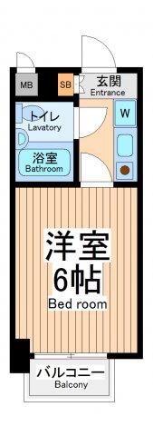 パレドール相模原(1K/5階)の間取り写真