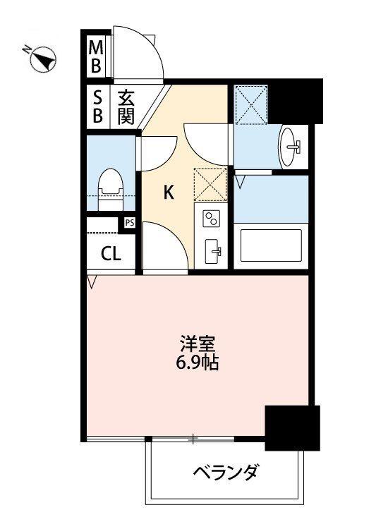 CROIRE(1K/7階)の間取り写真