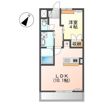 アルファー(1LDK/2階)の間取り写真