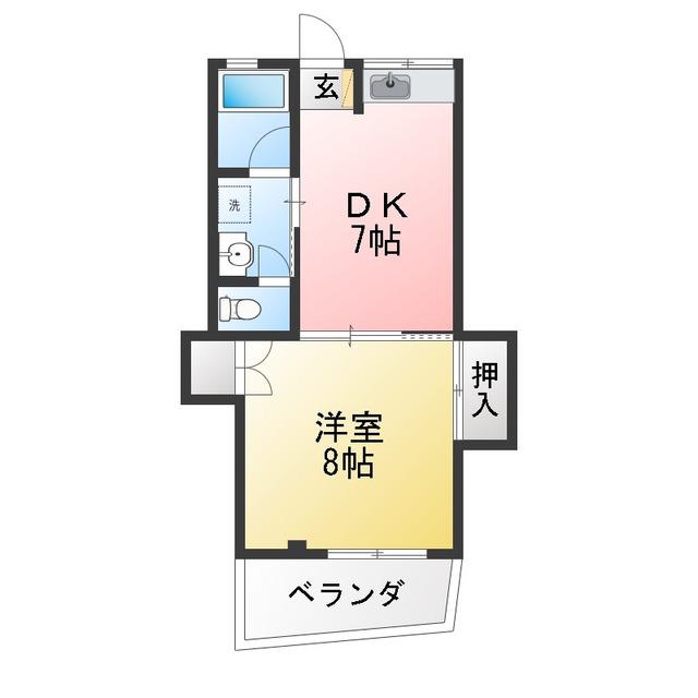 メゾン福寿(1DK/1階)の間取り写真