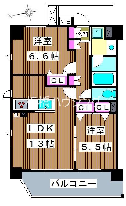 ルフォンプログレ赤羽(2LDK/5階)の間取り写真