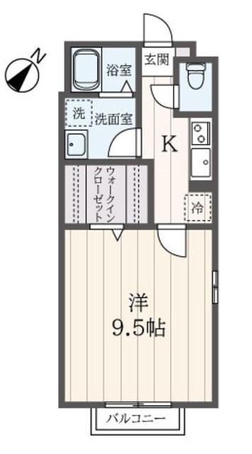 ベルハイム丸山台(1K/1階)の間取り写真