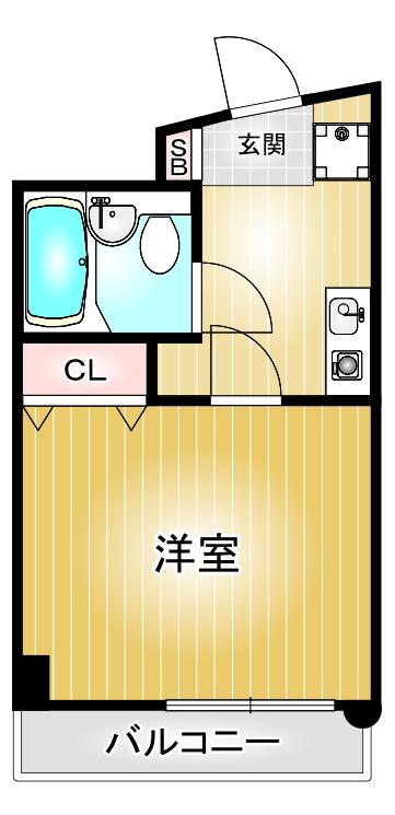 第114プロスパービル(ワンルーム/5階)の間取り写真