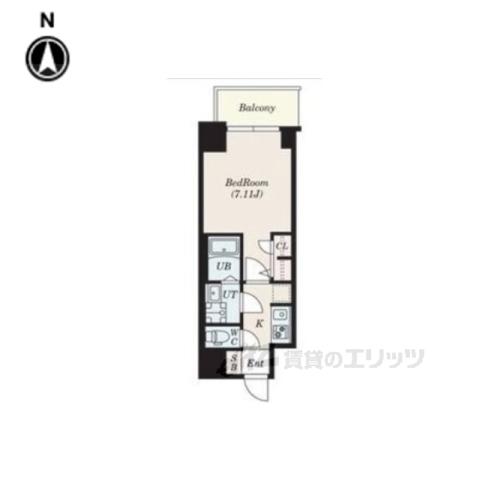 S-RESIDENCE高井田CENTRA(1K/8階)の間取り写真