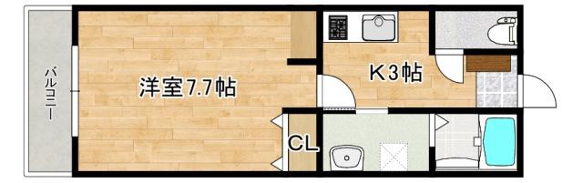 RIDERE光南(1K/1階)の間取り写真