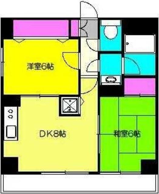 宮崎台コートパレス(2DK/3階)の間取り写真