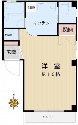ステラ・マリス(1K/3階)の間取り写真