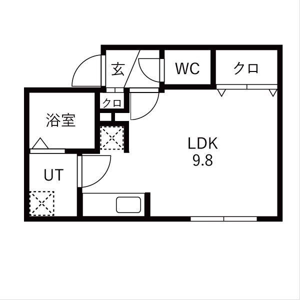 GRAN LUZ大谷地(1K/3階)の間取り写真