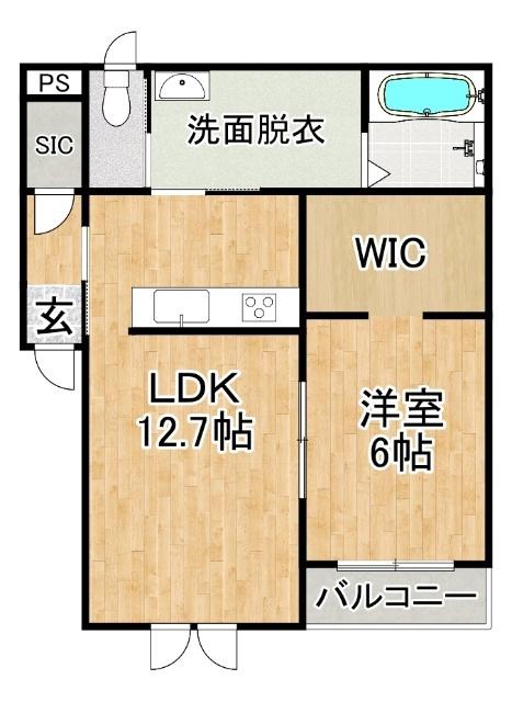 TOWN BLOOM(1LDK/2階)の間取り写真