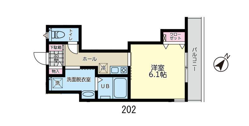 サンス戸塚(1K/1階)の間取り写真