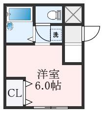 ライズコート(ワンルーム/3階)の間取り写真