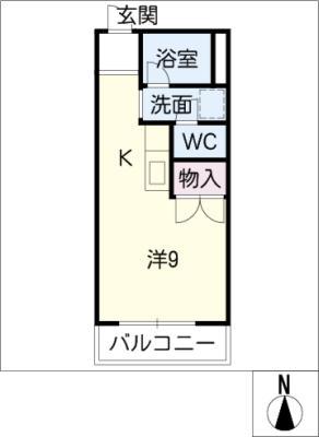ハイツマツバラ(ワンルーム/2階)の間取り写真