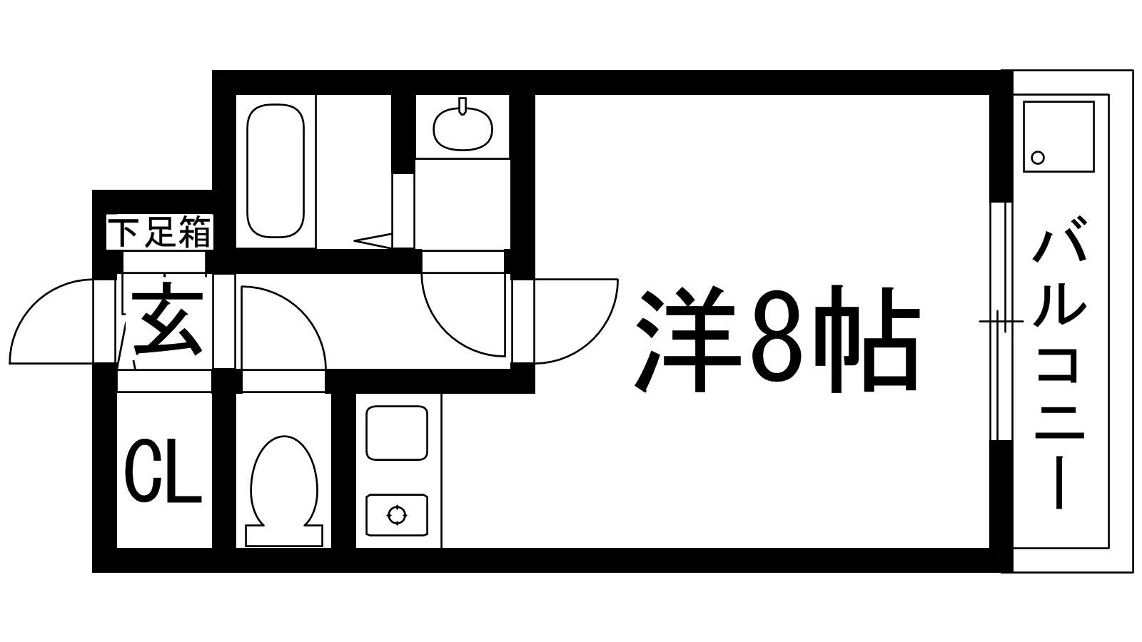 カーサ浅尾(ワンルーム/2階)の間取り写真
