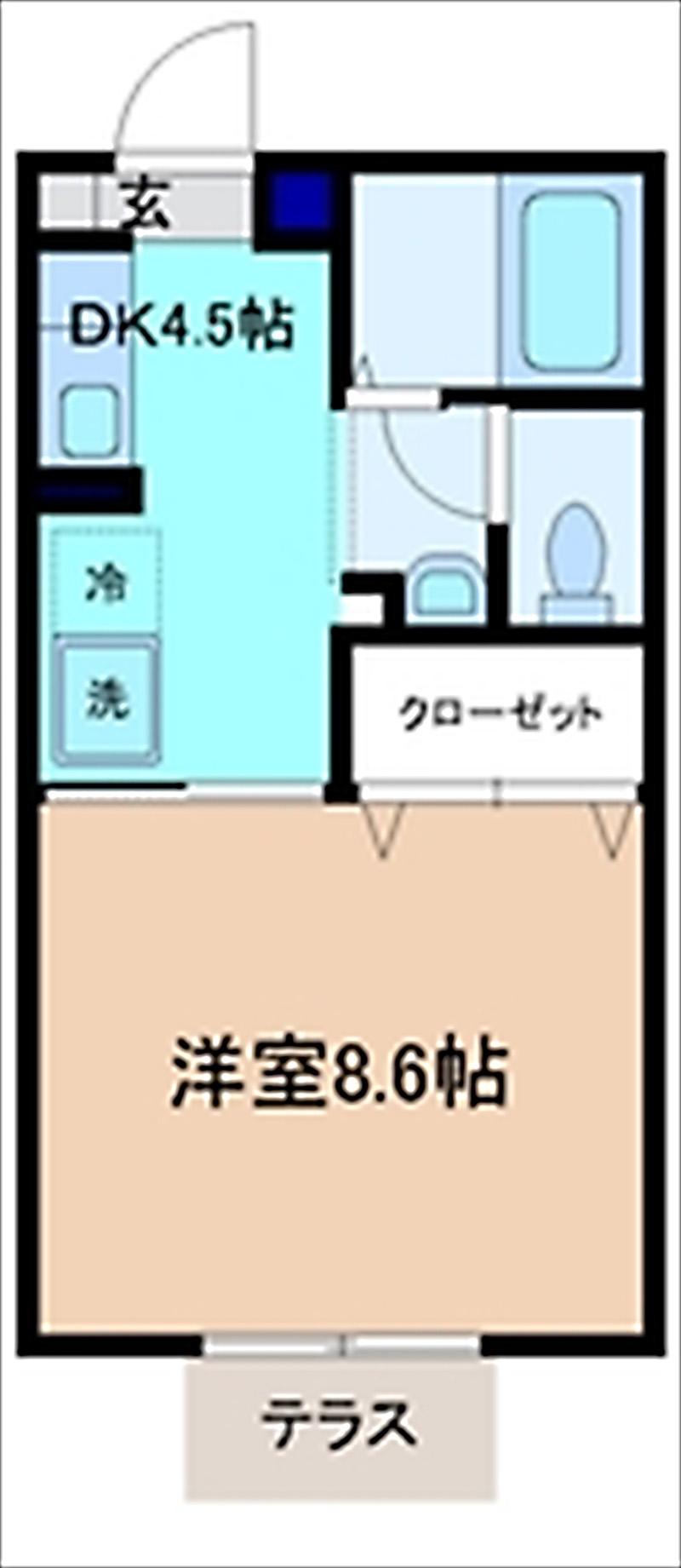 サニーハイツ(1DK/1階)の間取り写真