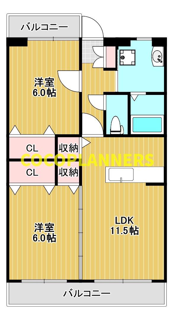 秋津グリーンプラザIII(2LDK/2階)の間取り写真