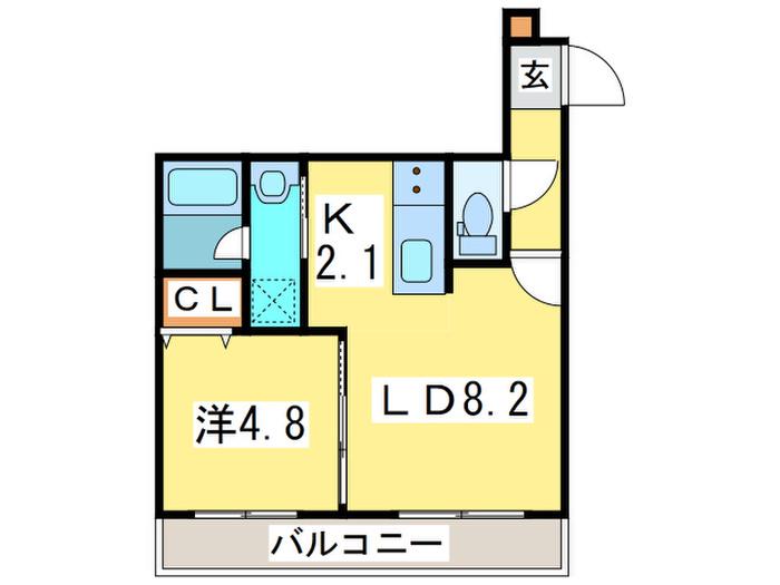 スペランツァマルヤマ(1LDK/2階)の間取り写真