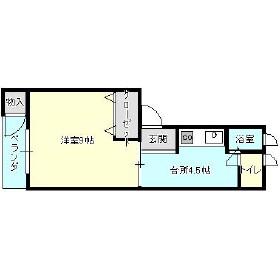 パンセス(1K/2階)の間取り写真